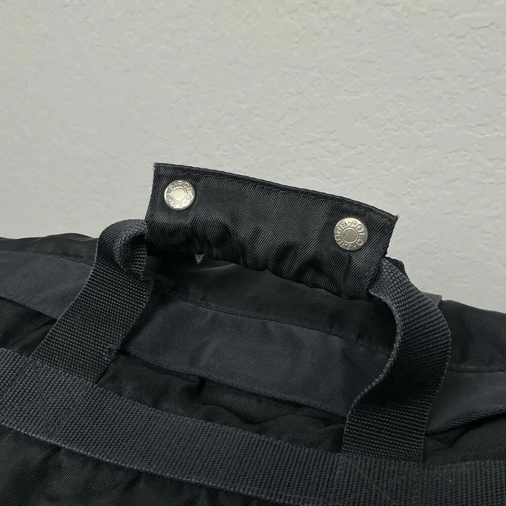 Vintage Polo Sport Ralph Lauren Large Black Duffle Gym Travel Weekender